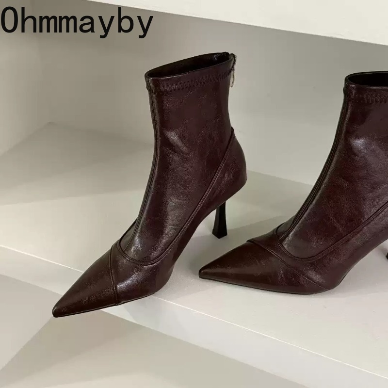 Block Heel Ankle Boots - Zimowe Botki Damskie na Grubej Podeszwie