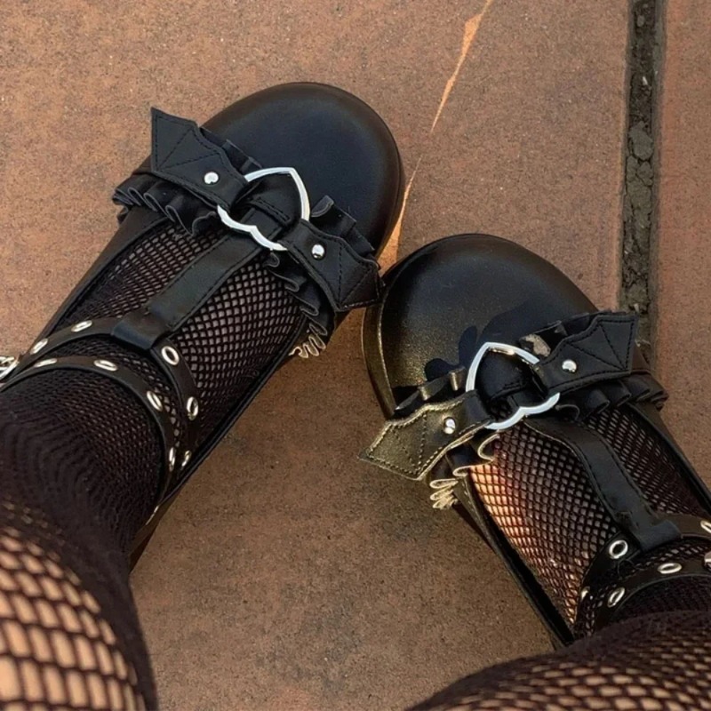 Women Shoes Wedges - Nowe Różowe Damskie Czółenka Mary Jane