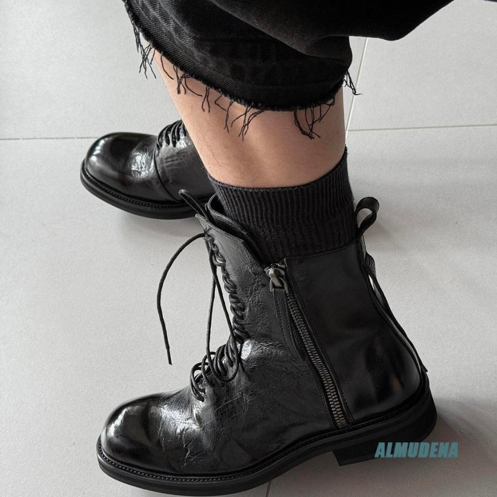 Block Heel Ankle Boots - Męskie buty za kostkę w stylu
