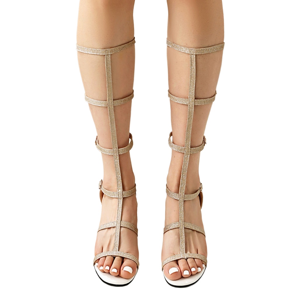 Women'S Shoes For Wide Feet - Damskie sandały gladiatorki na paskach z