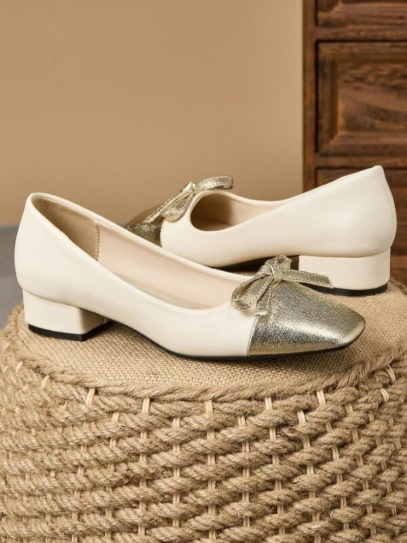 Women'S Shoes For Work - Damskie czółenka na niskim obcasie typu