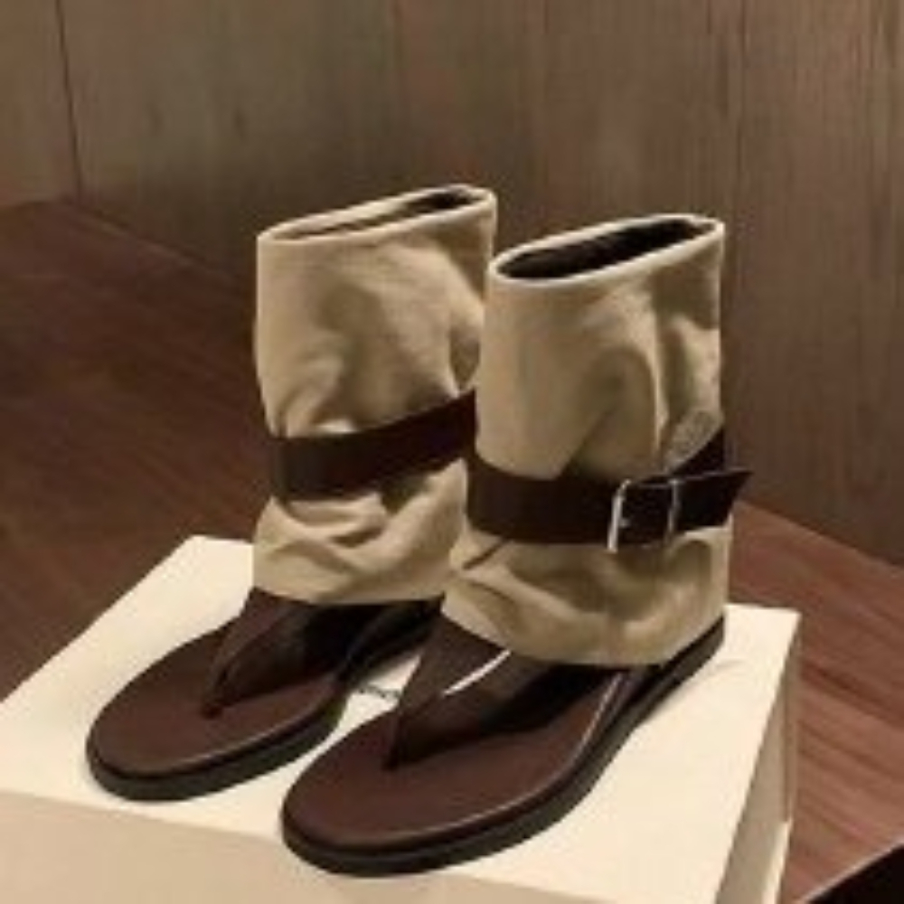 Block Heel Ankle Boots - Damskie sandały vintage z kolorowymi blokami
