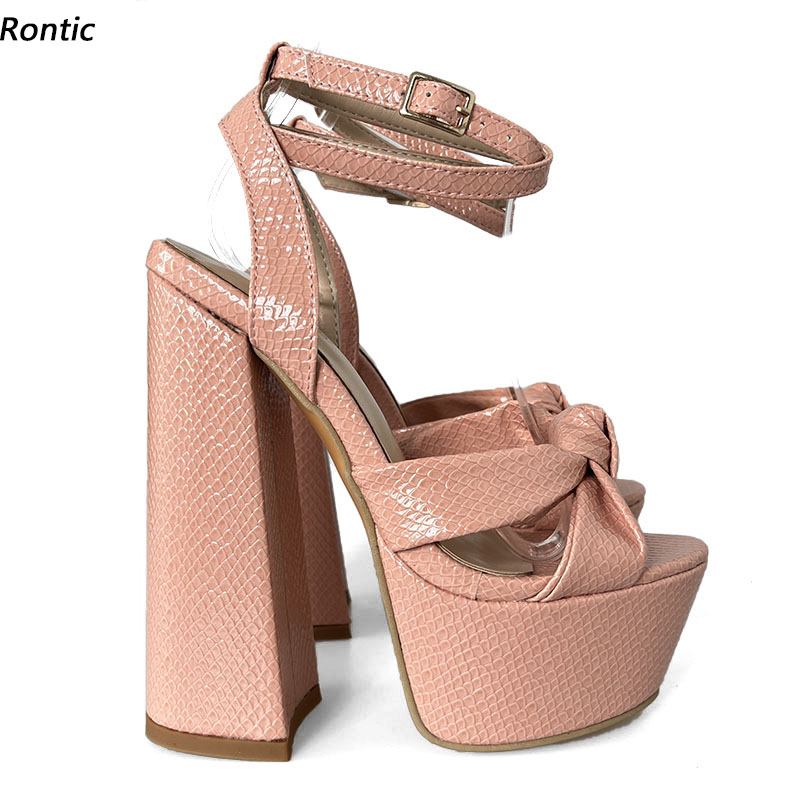 Rontic Gorące Ręcznie Robione  – Block Heel Ankle Boots recenzja i cena