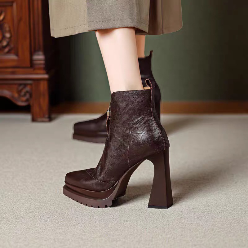Botki damskie na platformie z  – Block Heel Ankle Boots recenzja i cena