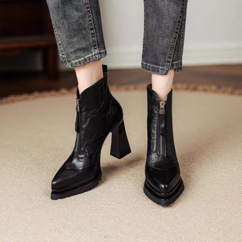 Botki damskie na platformie z  – Block Heel Ankle Boots recenzja i cena