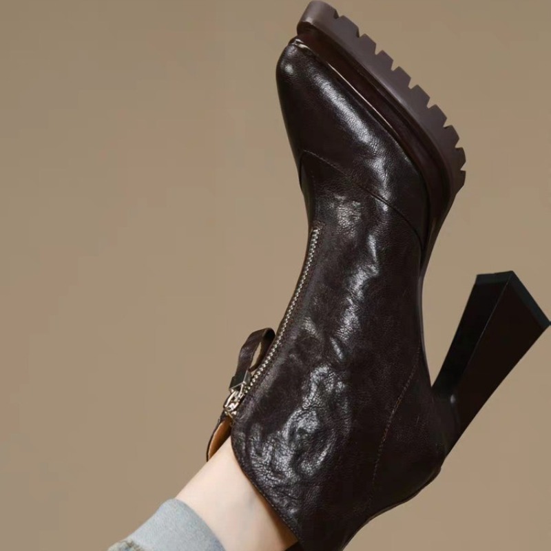 Botki damskie na platformie z  – Block Heel Ankle Boots recenzja i cena