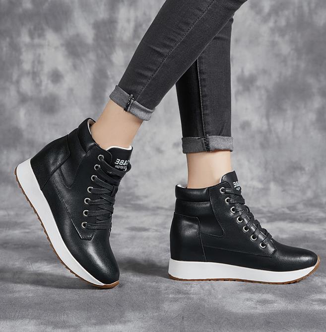 Botki damskie ze skóry natural – Platform Sneakers Chunky recenzja i cena