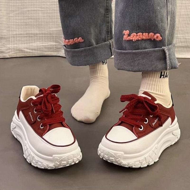 Grube białe sneakersy damskie  – Platform Sneakers Chunky recenzja i cena