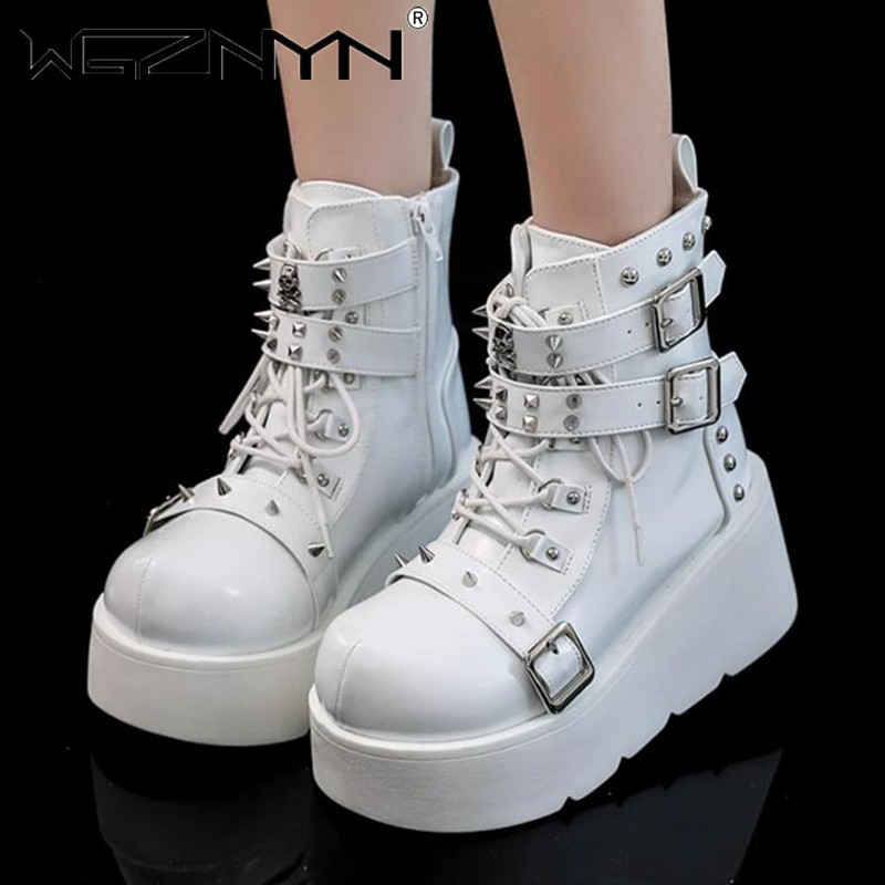 NEW Ladies Wedges High Heels B – Block Heel Ankle Boots recenzja i cena