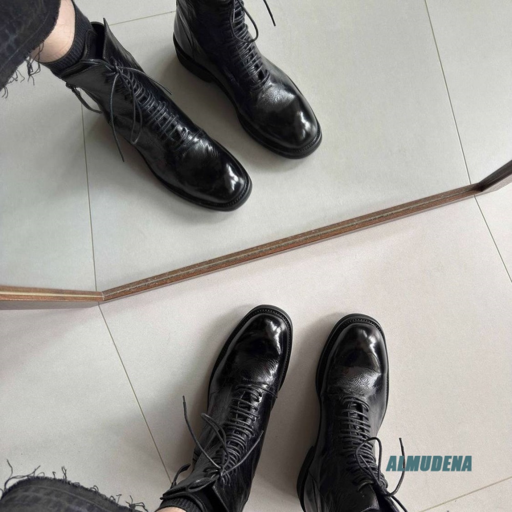 Męskie buty za kostkę w stylu  – Block Heel Ankle Boots recenzja i cena