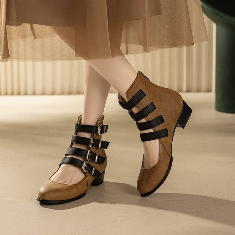 Gotyckie botki Mary Jane damsk – Block Heel Ankle Boots recenzja i cena