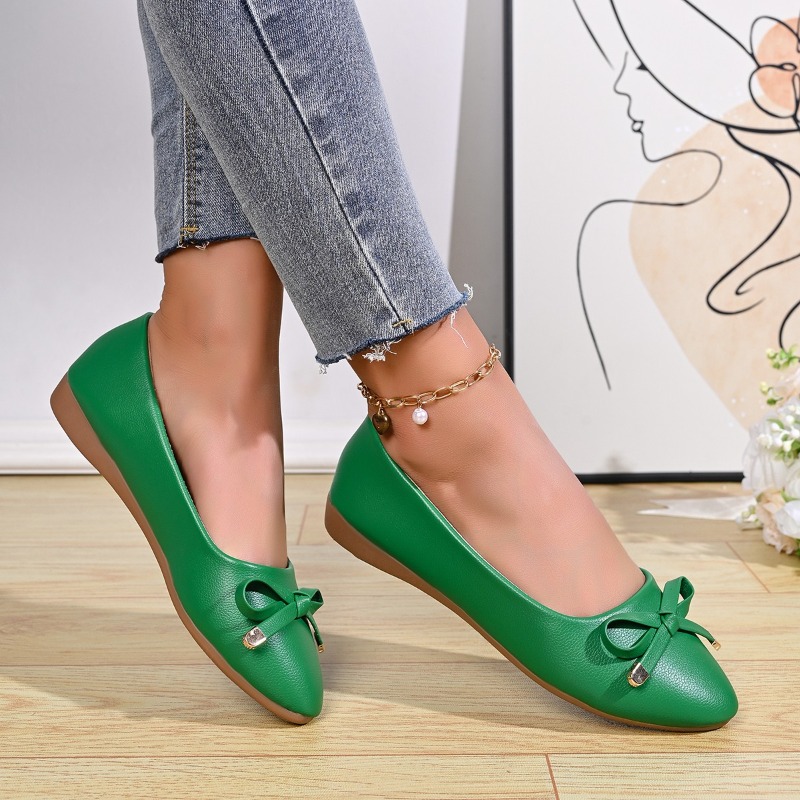 Płytkie skórzane buty damskie  – Women Shoes Wedges recenzja i cena